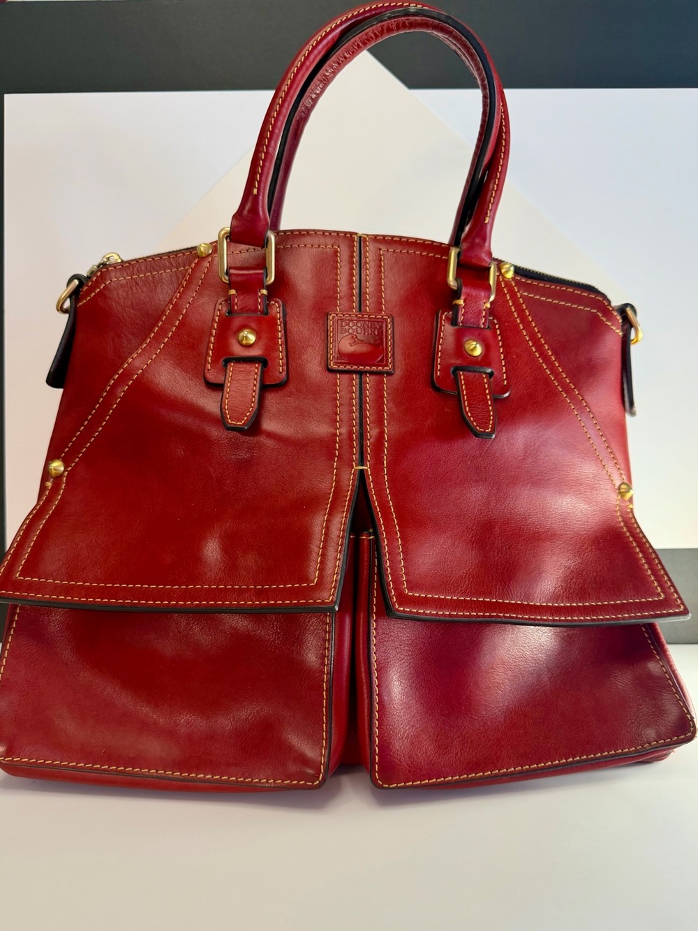 Dooney & Bourke Florentine Clayton Satchel – Cardinal Red – Rare Color